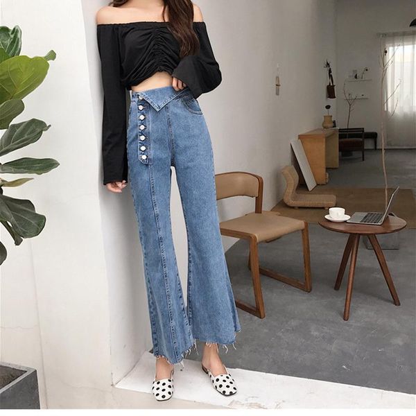 women's jeans for women mom high-waist slim fit flare pants cowboy bell-bottom mujer, Blue
women's jeans for women mom high-waist slim fit flare pants cowboy bell-bottom mujer, Blue