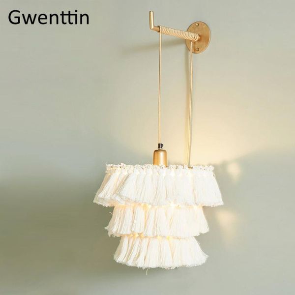 wall lamp modern silk thread light ins home art decor luxury romantic sconce for living room bedroom lighting fixtures luminaire 
wall lamp modern silk thread light ins home art decor luxury romantic sconce for living room bedroom lighting fixtures luminaire