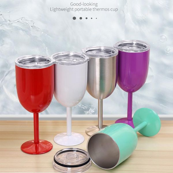 water bottles 10oz double wall insulation stainless steel wine glass goblets cocktail with leakproof lid multicolor cup
water bottles 10oz double wall insulation stainless steel wine glass goblets cocktail with leakproof lid multicolor cup