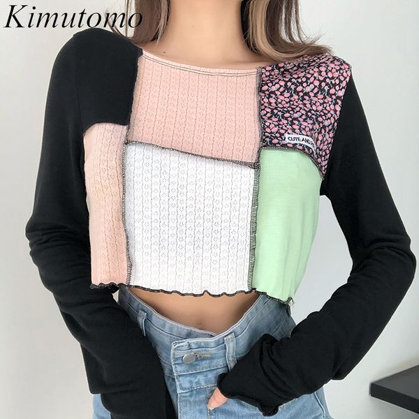 kimutomo casual patchwork t-shirt women fresh style spring autumn female o-neck long sleeve short outwear fashion 210521, White
kimutomo casual patchwork t-shirt women fresh style spring autumn female o-neck long sleeve short outwear fashion 210521, White