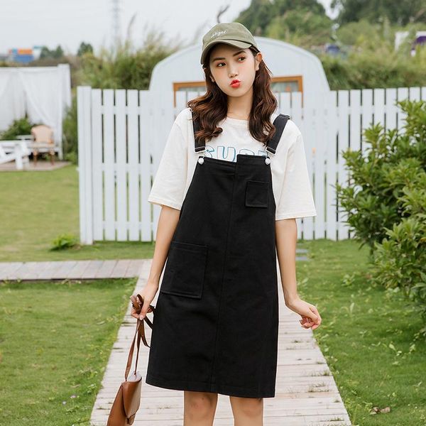 #1188 loose overalls dresses women casual cotton dress korean style sleeveless white pink black sundress pockets backless summer, Black;gray
#1188 loose overalls dresses women casual cotton dress korean style sleeveless white pink black sundress pockets backless summer, Black;gray