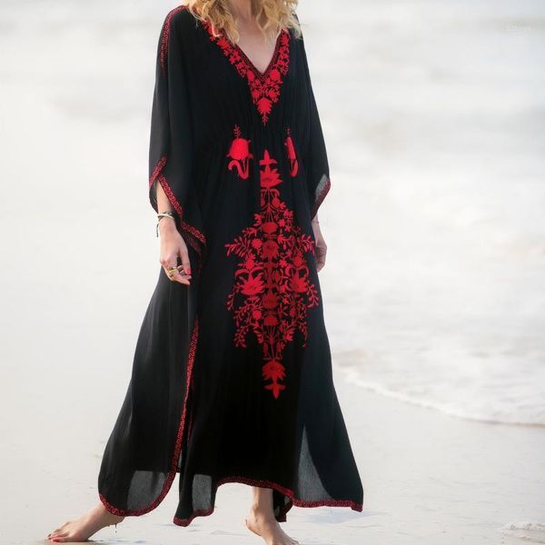 beach dress sarong beachwear robe tunic cover swimsuit embroidery cotton black red up summer bathing suit swim piece fits true women's, White;black
beach dress sarong beachwear robe tunic cover swimsuit embroidery cotton black red up summer bathing suit swim piece fits true women's, White;black