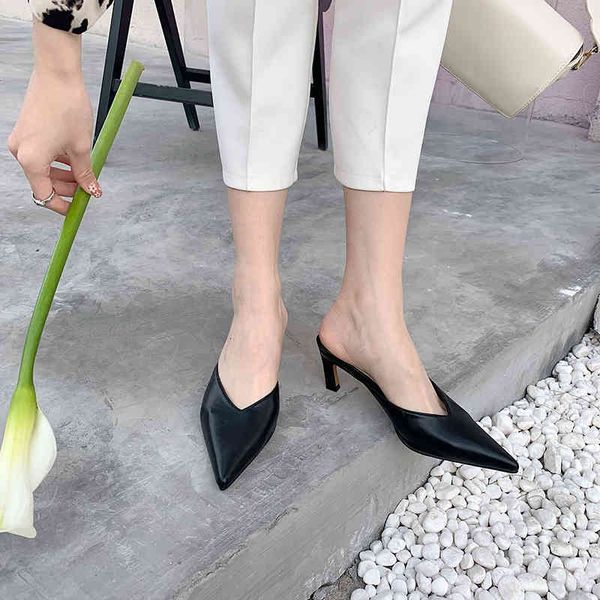 slippers 2021 pointed toe women high heels slip on summer dress shoes elegant solid color fashion slides mules pumps size 35-39 9h, Black
slippers 2021 pointed toe women high heels slip on summer dress shoes elegant solid color fashion slides mules pumps size 35-39 9h, Black