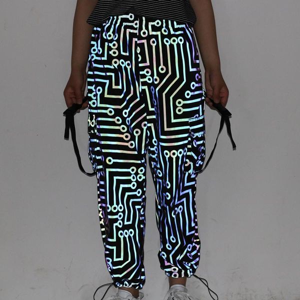women's pants & capris joggers women reflective cargo circuit lines woman hip hop street style ribbons multi pockets multifunction swea, Black;white
women's pants & capris joggers women reflective cargo circuit lines woman hip hop street style ribbons multi pockets multifunction swea, Black;white