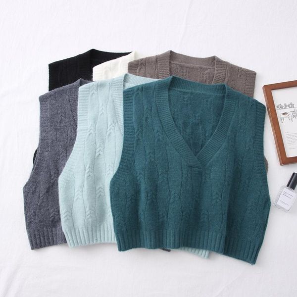 women's sweaters 2021 spring autumn sweater vest women casual v neck crop ladies korean solid sleeveless knitted, White;black
women's sweaters 2021 spring autumn sweater vest women casual v neck crop ladies korean solid sleeveless knitted, White;black