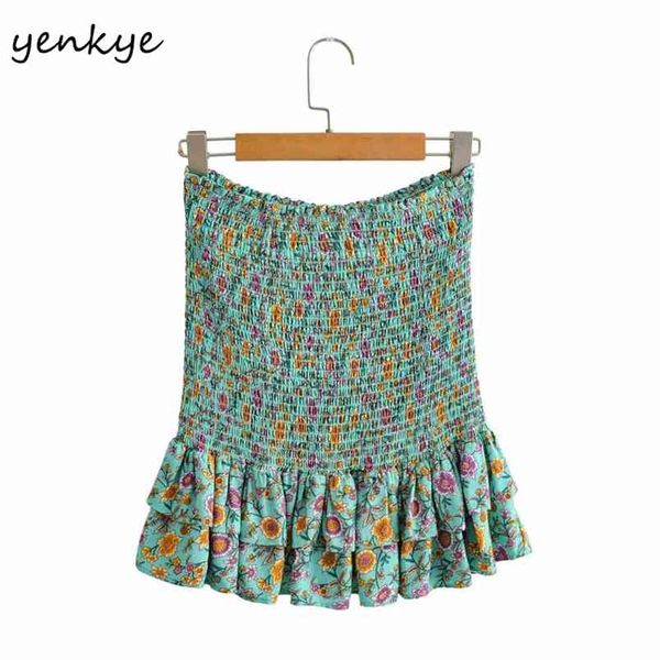 floral print holiday boho skirt women elastic high waist hem ruffle mini summer cotton jupe femme 210514, Black
floral print holiday boho skirt women elastic high waist hem ruffle mini summer cotton jupe femme 210514, Black