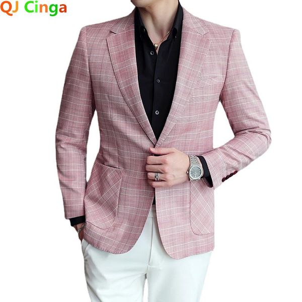 men's suits & blazers mens slim fit blazer business casual suit jacket spring luxury red club dj stage clothers terno masculino, White;black
men's suits & blazers mens slim fit blazer business casual suit jacket spring luxury red club dj stage clothers terno masculino, White;black