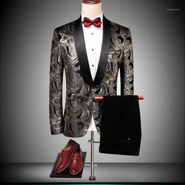 men's suit two-piece (jacket + pants) business casual fashion print ball party dress suits & blazers, White;black
men's suit two-piece (jacket + pants) business casual fashion print ball party dress suits & blazers, White;black