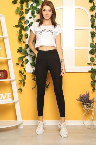women's leggings phosphorous green striped black tights k2400068