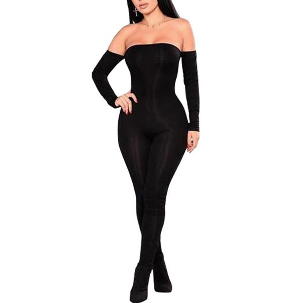 women's jumpsuits & rompers 2021 fashion women slash neck bodycon long-sleeve solid skinny bodysuit jumpsuit club overalls, Black;white
women's jumpsuits & rompers 2021 fashion women slash neck bodycon long-sleeve solid skinny bodysuit jumpsuit club overalls, Black;white