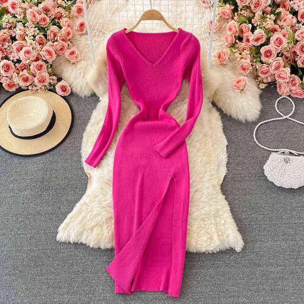 teeuiear vintage v neck autumn bodycon knitted sweater long dress winter split stretch women elastic elegant tunic dress g1214, Black;gray
teeuiear vintage v neck autumn bodycon knitted sweater long dress winter split stretch women elastic elegant tunic dress g1214, Black;gray