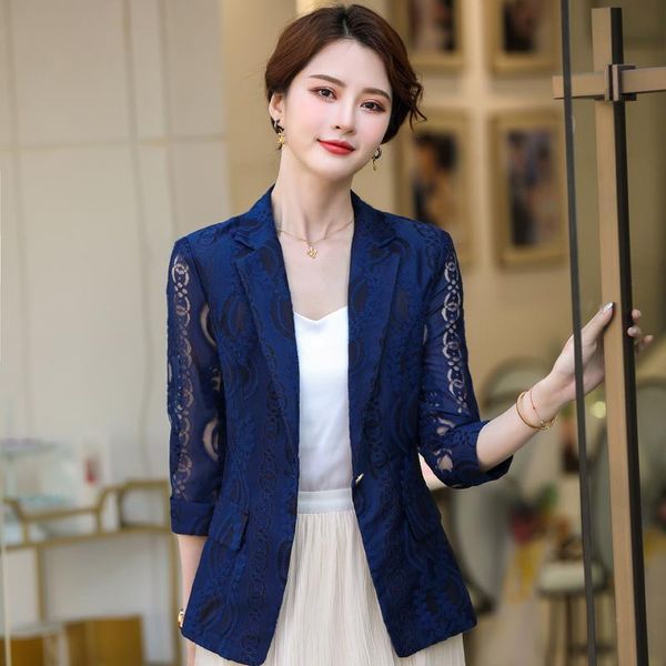 women's suits & blazers formal business lace blazer coat ol styles summer elegant blue jackets for women ladies office outwear, White;black
women's suits & blazers formal business lace blazer coat ol styles summer elegant blue jackets for women ladies office outwear, White;black