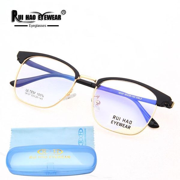 eyebrow eyeglasses frame rui hao eyewear retro glasses men super light ultem spectacles frames 18137 fashion sunglasses, Black
eyebrow eyeglasses frame rui hao eyewear retro glasses men super light ultem spectacles frames 18137 fashion sunglasses, Black