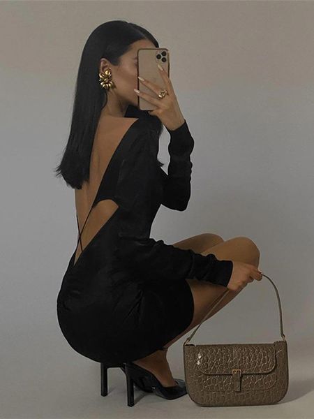 casual dresses giyu backless long sleeve mini women autumn fashion black bodycon o-neck pencil dress streetwear ladies vestidos, Black;gray
casual dresses giyu backless long sleeve mini women autumn fashion black bodycon o-neck pencil dress streetwear ladies vestidos, Black;gray