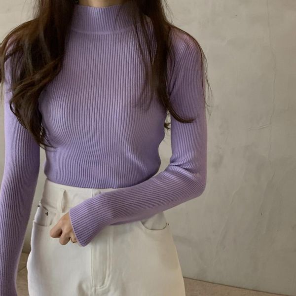 women's sweaters fashion 2021 korean autumn winter women chic turtleneck knitted jumpers female slim femme elasticity pullovers, White;black
women's sweaters fashion 2021 korean autumn winter women chic turtleneck knitted jumpers female slim femme elasticity pullovers, White;black
