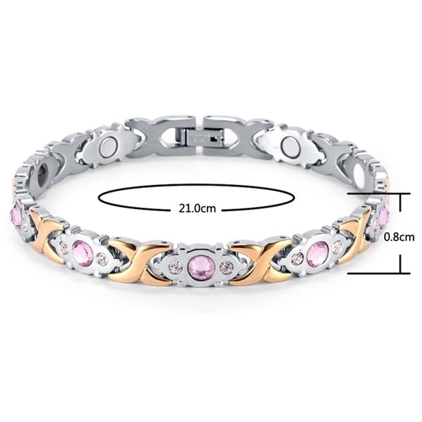 rainso crystal gem woman bracelet stainless steel health energy magnetic gold fashion jewelry lady bracelets gift for girls-a, Golden;silver
rainso crystal gem woman bracelet stainless steel health energy magnetic gold fashion jewelry lady bracelets gift for girls-a, Golden;silver