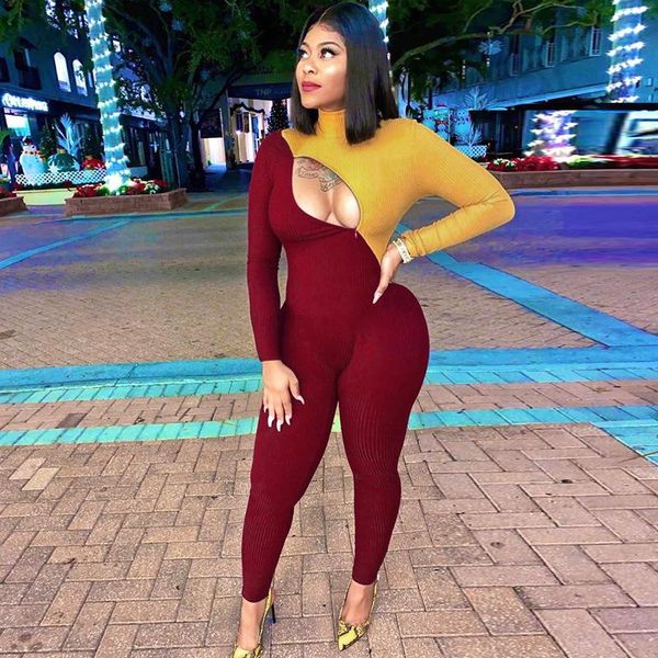 women's jumpsuits & rompers long sleeve patchwork womens jumpsuit spring 2021 zipper hollow out bodycon overalls fashion female outfits, Black;white
women's jumpsuits & rompers long sleeve patchwork womens jumpsuit spring 2021 zipper hollow out bodycon overalls fashion female outfits, Black;white