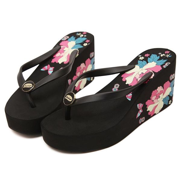 slippers womens girls floral printed high wedge heel platform flip flops beach slides shoes summer h1, Black
slippers womens girls floral printed high wedge heel platform flip flops beach slides shoes summer h1, Black
