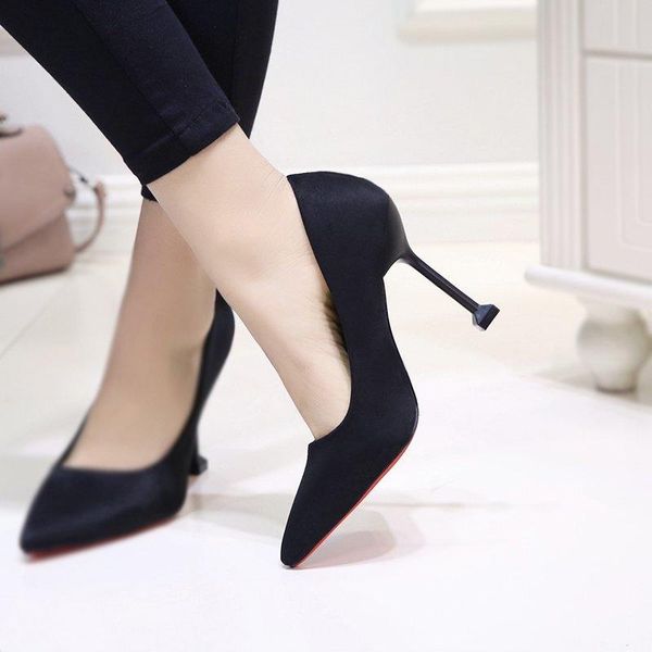 Dress Shoes 2021 Womens Heels Ladies Heel For Women Spring Autumn Elegant Pointed Toe Ankle Solid Color High Woman