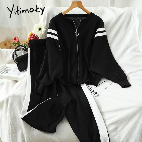 women's two piece pants yitimoky fall 2021 women knit 2 set fashion female tracksuit panelled zipper and harem casual winter suit, White
women's two piece pants yitimoky fall 2021 women knit 2 set fashion female tracksuit panelled zipper and harem casual winter suit, White