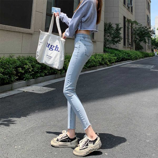 jeans light be women's high waist slim leggings 2021 summer stretch pencil capris, Blue
jeans light be women's high waist slim leggings 2021 summer stretch pencil capris, Blue