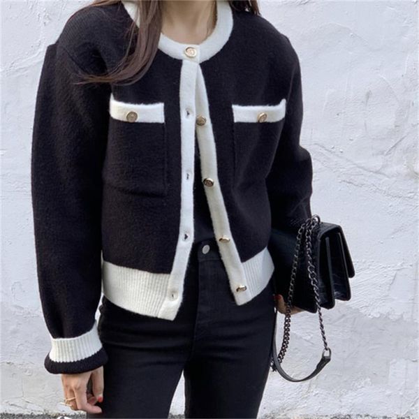 women's knits & tees hzirip gentle sweaters patchwork color-hit cardigans coats 2021 knitwear loose chic autumn ol retro women casual, White
women's knits & tees hzirip gentle sweaters patchwork color-hit cardigans coats 2021 knitwear loose chic autumn ol retro women casual, White