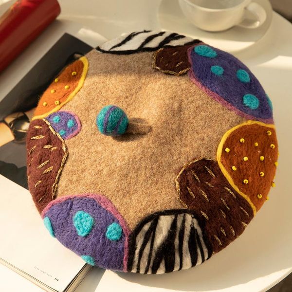 berets women hat novelty mixed color handmade woolen felt beret painter warm autumn winter hats french style girl gift costume party, Blue;gray
berets women hat novelty mixed color handmade woolen felt beret painter warm autumn winter hats french style girl gift costume party, Blue;gray