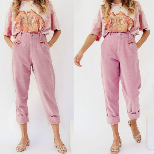 women's pants & capris 2021 hirigin fashion women ladies high waist corduroy long trousers autumn casual holiday slim vintage s-xl, Black;white
women's pants & capris 2021 hirigin fashion women ladies high waist corduroy long trousers autumn casual holiday slim vintage s-xl, Black;white