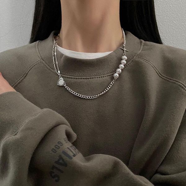 chokers punk style stainless steel chain pearl splicing love short necklace korean fashion jewelry gothic girl's unusual clavicle, Golden;silver
chokers punk style stainless steel chain pearl splicing love short necklace korean fashion jewelry gothic girl's unusual clavicle, Golden;silver