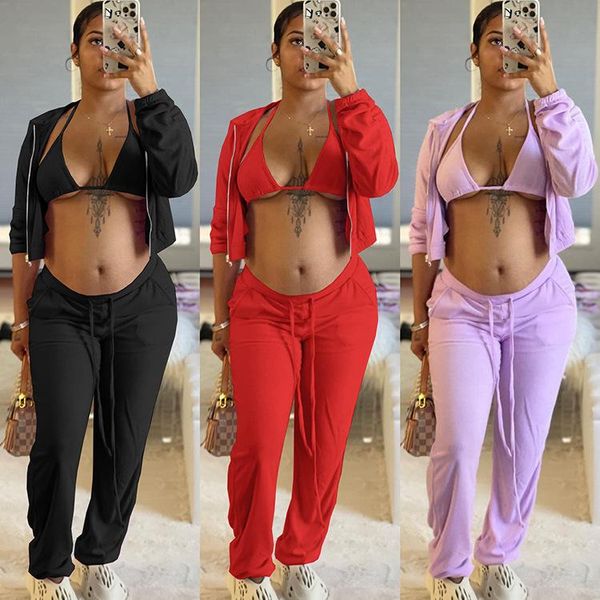 women's two piece pants casual women tracksuit 3 set coat and long + bra solid color sportsuit winter clothes for, White
women's two piece pants casual women tracksuit 3 set coat and long + bra solid color sportsuit winter clothes for, White