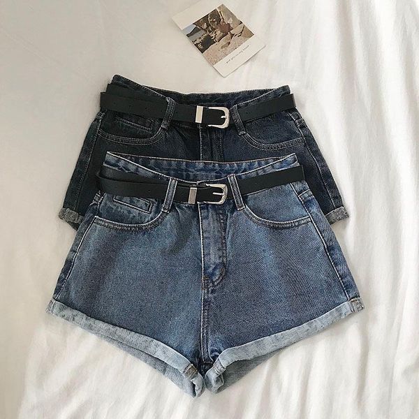 women high waist summer denim shorts with belt casual solid wide-leg jeans trousers fashion slim crimping femme 2021 women's, White;black
women high waist summer denim shorts with belt casual solid wide-leg jeans trousers fashion slim crimping femme 2021 women's, White;black