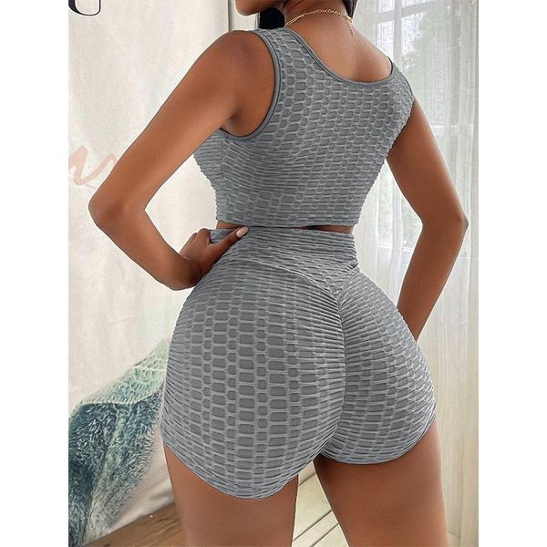 women's tracksuits summer solid color shorts sports vest suit two piece set outdoor fitness breathable lady clothing, Gray
women's tracksuits summer solid color shorts sports vest suit two piece set outdoor fitness breathable lady clothing, Gray