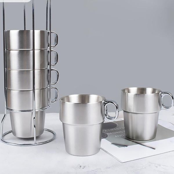 cups & saucers 250ml stainless steel with holder double layer handle portable coffee set tea mug for water drinking
cups & saucers 250ml stainless steel with holder double layer handle portable coffee set tea mug for water drinking