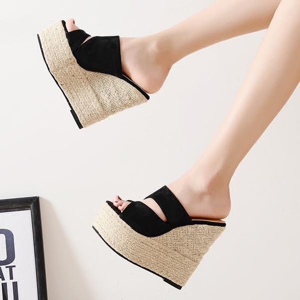 slippers 14cm wedges women's half social outdoor high-heeled seaside holidays muffin thick-soled sandals and, Black
slippers 14cm wedges women's half social outdoor high-heeled seaside holidays muffin thick-soled sandals and, Black