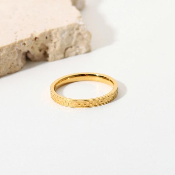 wedding rings classic 18k gold chess lattice fine finger ring dainty custom jewerly stainless steel for women girls, Slivery;golden 
wedding rings classic 18k gold chess lattice fine finger ring dainty custom jewerly stainless steel for women girls, Slivery;golden