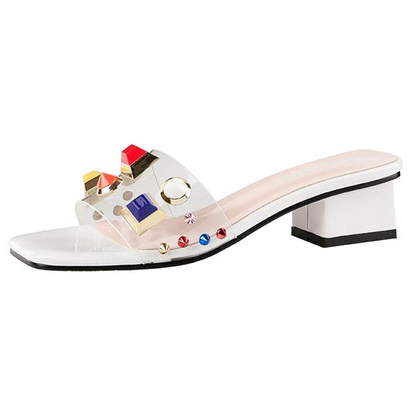 slippers 2021 summer women crystal 4cm block high heels mules shales slides female rivets strange fashion nude shoes, Black
slippers 2021 summer women crystal 4cm block high heels mules shales slides female rivets strange fashion nude shoes, Black