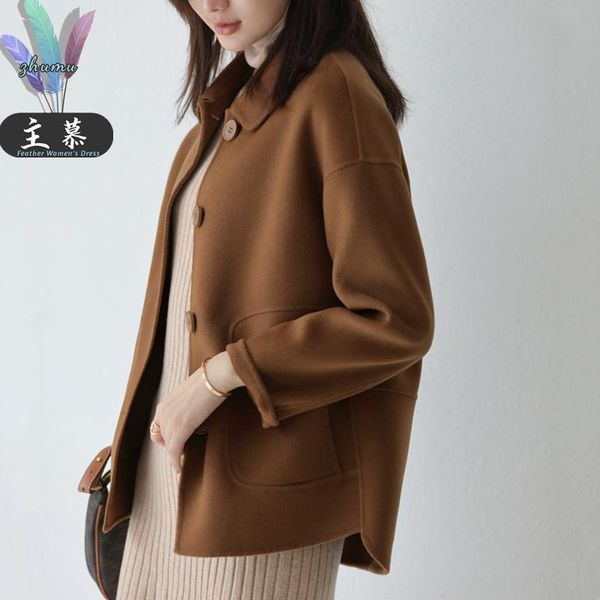 women's jackets simple woollen coat women 's short 2021 spring and autumn versatile loose small woolen, Black;brown
women's jackets simple woollen coat women 's short 2021 spring and autumn versatile loose small woolen, Black;brown
