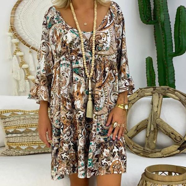 casual dresses summer women boho floral long sleeve dress loose printed v-neck mini vestidos plus size, Black;gray
casual dresses summer women boho floral long sleeve dress loose printed v-neck mini vestidos plus size, Black;gray