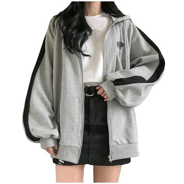 women's hoodies & sweatshirts zip up harajuku korean fashion for women clothes hooded long sleeve jumper coat casual style sweatshirt 5, Black
women's hoodies & sweatshirts zip up harajuku korean fashion for women clothes hooded long sleeve jumper coat casual style sweatshirt 5, Black