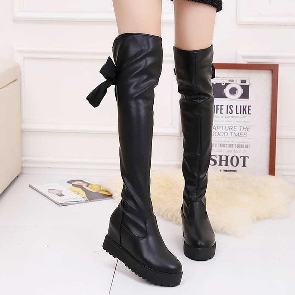 boots korean version sweet knee warm knight fashion slope heel high women's shoes, Black
boots korean version sweet knee warm knight fashion slope heel high women's shoes, Black