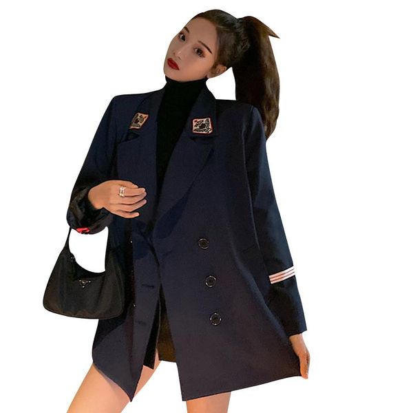 women's suits & blazers blazer feminino autumn and winter korean-style loose-fit british-style suit style double breasted, White;black
women's suits & blazers blazer feminino autumn and winter korean-style loose-fit british-style suit style double breasted, White;black