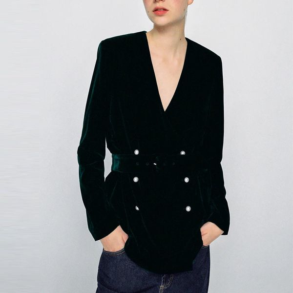 dresses vintage veet belt blouse women sleeve v neck shoulder pads pearl button female fashion long wrap shirt, Black;gray
dresses vintage veet belt blouse women sleeve v neck shoulder pads pearl button female fashion long wrap shirt, Black;gray
