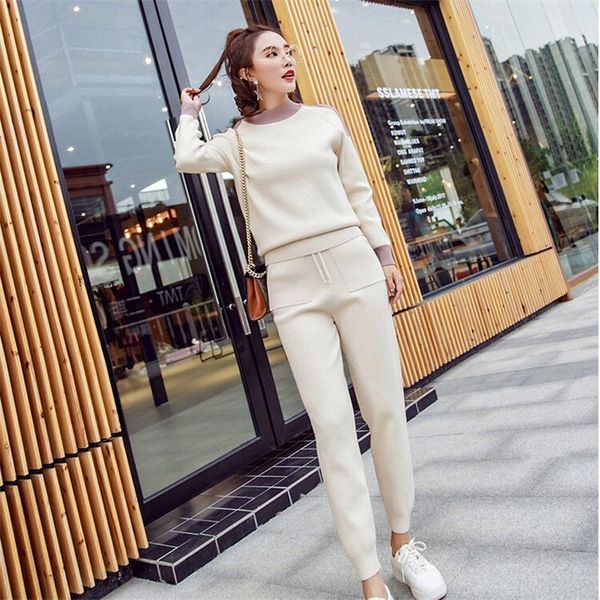 women's suits & blazers winter warm wool knit cashmere suit pattern o + mink turtleneck sweater casual two-piece trousers, White;black
women's suits & blazers winter warm wool knit cashmere suit pattern o + mink turtleneck sweater casual two-piece trousers, White;black