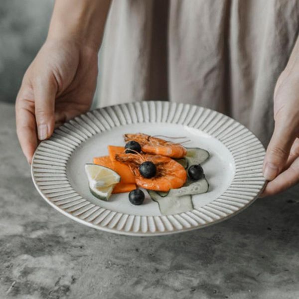 japanese-style stoare tableware household ceramic plates creative retro handmade texture carving flat plate fruit dishes &
japanese-style stoare tableware household ceramic plates creative retro handmade texture carving flat plate fruit dishes &
