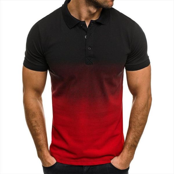 summer color gradient shirts mens polo sports casual thin male brand clothing plus size, White;black
summer color gradient shirts mens polo sports casual thin male brand clothing plus size, White;black