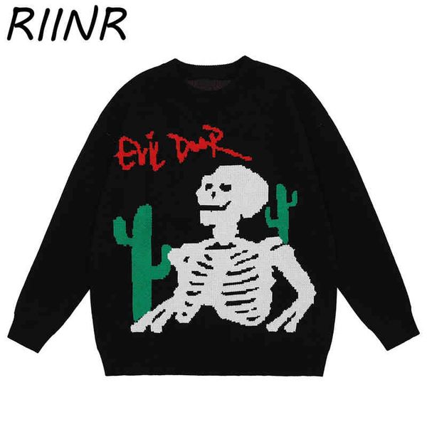 riinr sweater 2021 autumn and winter fashion black loose cactus skull print quality high street retro knit men pullover, White;black
riinr sweater 2021 autumn and winter fashion black loose cactus skull print quality high street retro knit men pullover, White;black