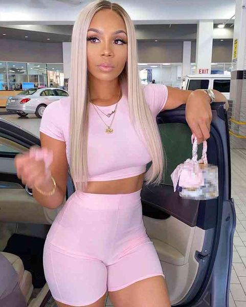 Casual Two Piece Set Solid Color Round Neck Slim Short Sleeve T-shirt Sports Biker Shorts Matching Sets Women Summer, Gray
Casual Two Piece Set Solid Color Round Neck Slim Short Sleeve T-shirt Sports Biker Shorts Matching Sets Women Summer, Gray