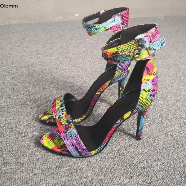 olomm women sandals thin high heels snake pattern open toe colorful party dress shoes us plus size 5-15, Black
olomm women sandals thin high heels snake pattern open toe colorful party dress shoes us plus size 5-15, Black