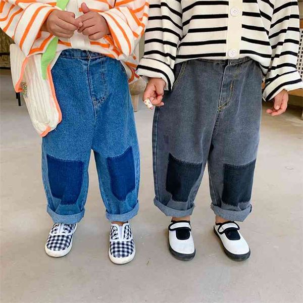 autumn boys girls fashion color matching loose jeans children oversized denim pants 1-6y 210708, Blue
autumn boys girls fashion color matching loose jeans children oversized denim pants 1-6y 210708, Blue