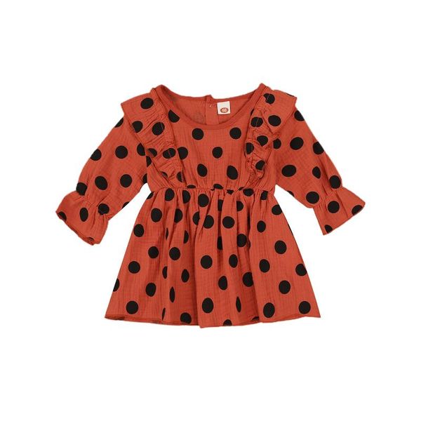 girl's dresses 0-24m toddlers baby girls spring long sleeve retro polka dot print dress lovely princess ruffle birthday party, Red;yellow
girl's dresses 0-24m toddlers baby girls spring long sleeve retro polka dot print dress lovely princess ruffle birthday party, Red;yellow